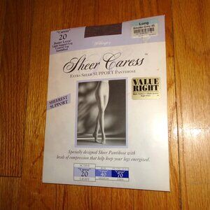 Vintage Worthington Sheer Caress Grey Support Pantihose size long pantyhose